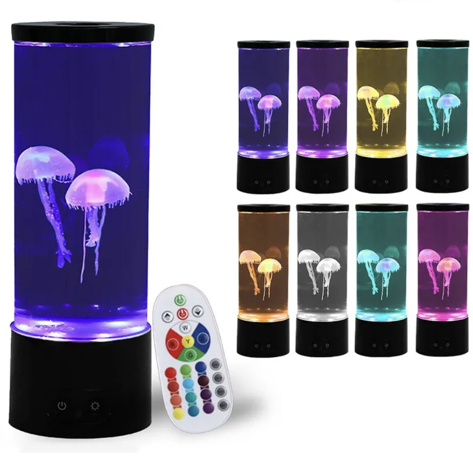 Світильник-нічник з медузами Jellyfish Lamp - USB / батареї, 16 кольорів, пульт ДУП