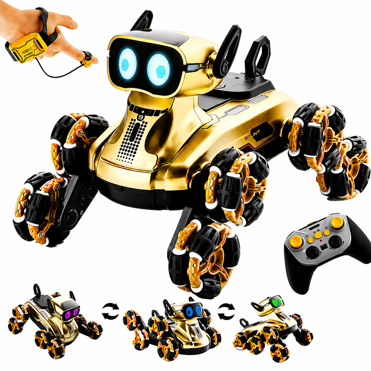 Радіокерований робот-собака Stunt Robot Dog Gold з 2 пультамиП